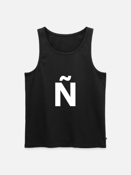 Ñ / N mit Tilde / Typografie / Buchstabe / Letter - Männer Premium Bio Tank Top - Schwarz