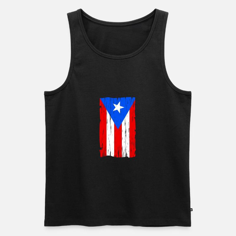 Puerto Rico - Männer Premium Bio Tank Top - Schwarz