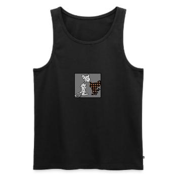 BTC Pinky and Brain dummes Geld und geniales Geld - Männer Premium Bio Tank Top - Schwarz - Vorne - Michal (187cm)
