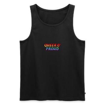 Queer and proud - Men's Premium Organic Tank Top - black - Front - AI Model Male 178 light (178cm)
