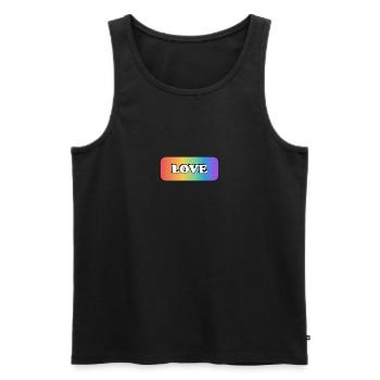 LIEBE Regenbogen LGBT Gay Pride - Männer Premium Bio Tank Top - Schwarz - Vorne - Michal (187cm)