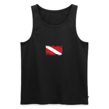 DIVE FLAG WORN Diving/Tauchen/busseig/Mergulho/ - Men's Premium Organic Tank Top - black - Front - AI Model Male 178 light (178cm)