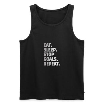 GOALKEEPER: Stop Goals - Männer Premium Bio Tank Top - Schwarz - Vorne - AI Model Male 178 light (178cm)