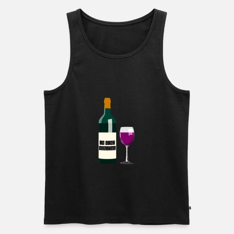 Wein - Männer Premium Bio Tank Top - Schwarz
