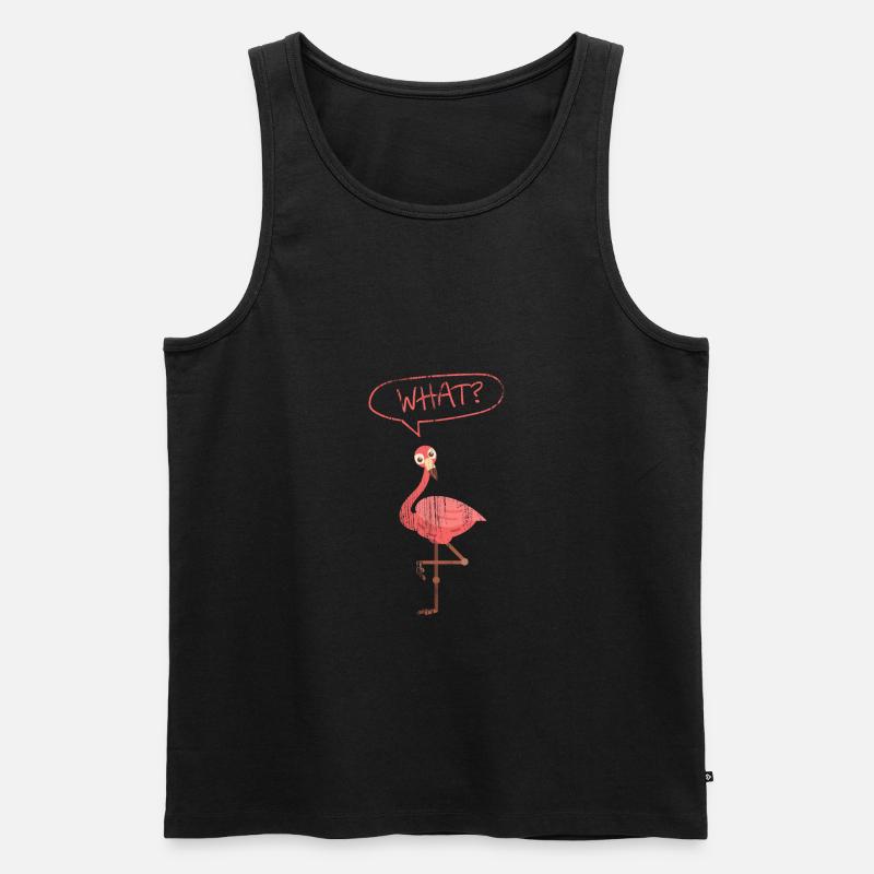 Flamingo - Männer Premium Bio Tank Top - Schwarz