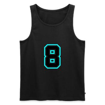 8 Zahl symbol - Männer Premium Bio Tank Top - Schwarz - Vorne - Michal (187cm)
