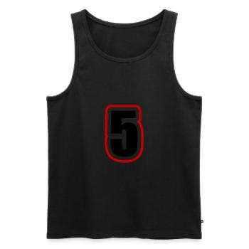 5 Nombre Collège - Débardeur bio Premium Homme - noir - Devant - Michal (187cm)