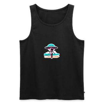 UFO-Begegnung während der Sommerferien. - Männer Premium Bio Tank Top - Schwarz - Vorne - AI Model Male 178 light (178cm)