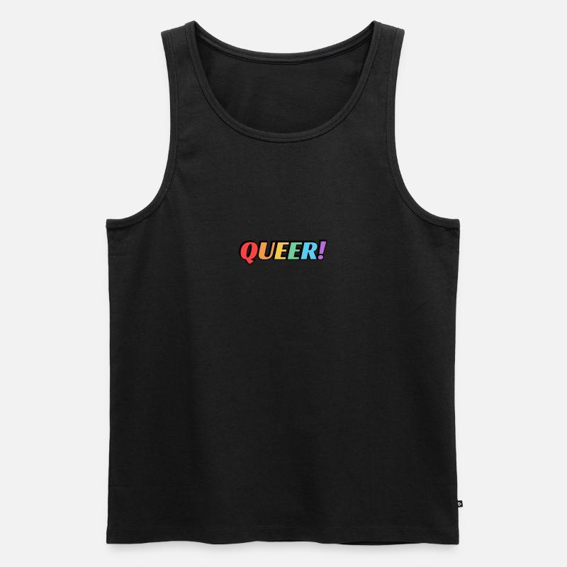 Queerer Regenbogentext - Männer Premium Bio Tank Top - undefined