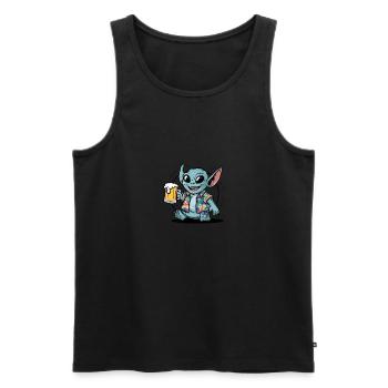 Alien Bier Geschenk - Männer Premium Bio Tank Top - Schwarz - Vorne - AI Model Male 178 light (178cm)