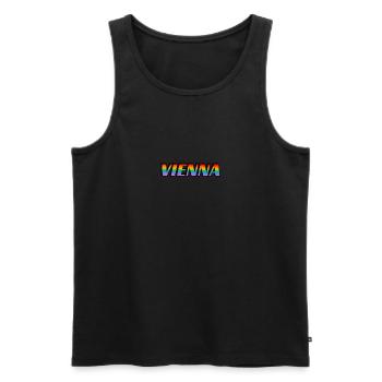 WIEN LGBTQ Pride Monat - Männer Premium Bio Tank Top - Schwarz - Vorne - AI Model Male 178 light (178cm)