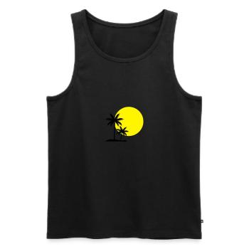 palms - Männer Premium Bio Tank Top - Schwarz - Vorne - Michal (187cm)