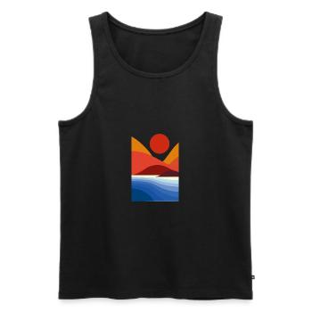 Plage et montagnes - Débardeur bio Premium Homme - noir - Devant - AI Model Male 178 light (178cm)