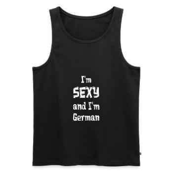I’m SEXY and I’m French - Débardeur bio Premium Homme - noir - Devant - AI Model Male 178 light (178cm)