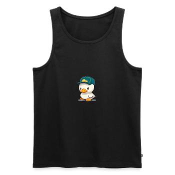 Canard mignon 1 - Débardeur bio Premium Homme - noir - Devant - AI Model Male 178 light (178cm)