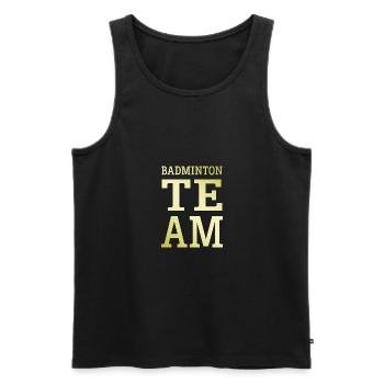 Badminton Team Mannschaft - Men's Premium Organic Tank Top - black - Front - AI Model Male 178 light (178cm)