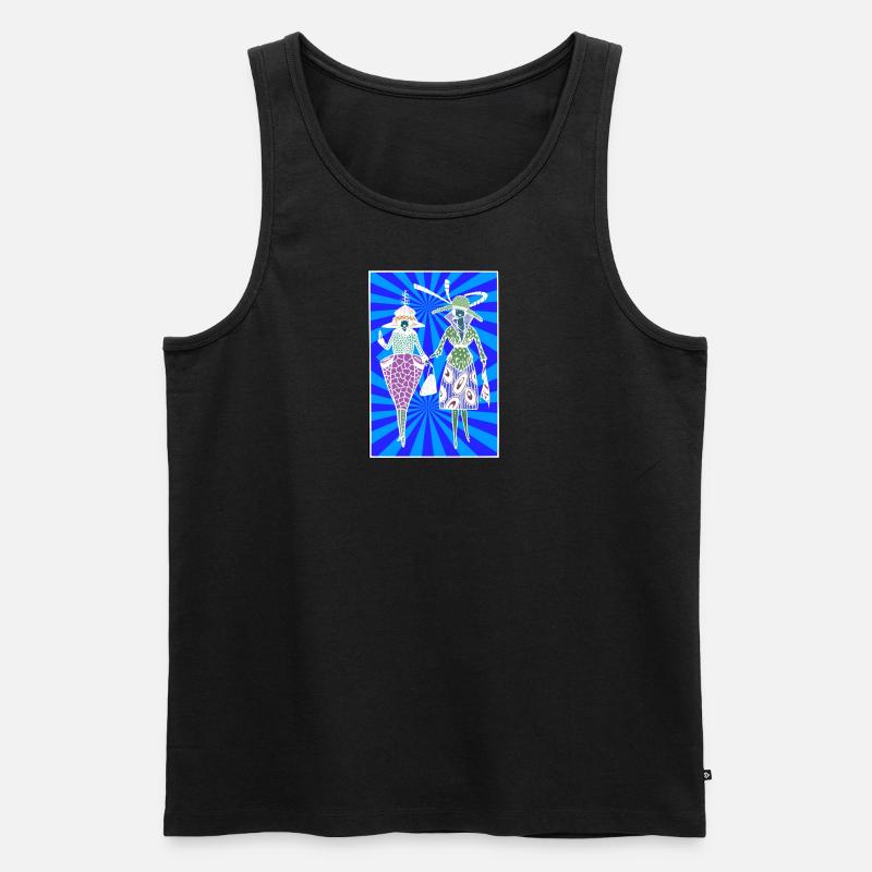modisches Tshirt Kunst - Männer Premium Bio Tank Top - Schwarz