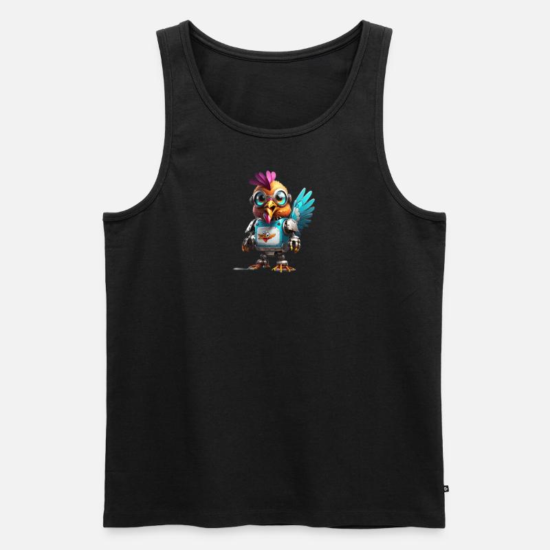 Robo chicken - Männer Premium Bio Tank Top - Schwarz
