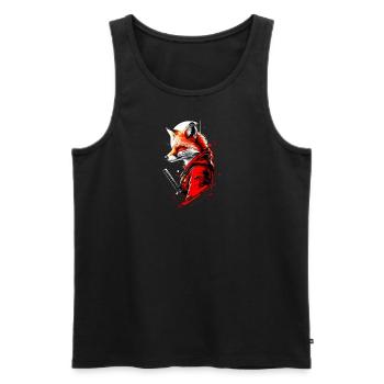 Fuchs im Mondlicht - Männer Premium Bio Tank Top - Schwarz - Vorne - Michal (187cm)