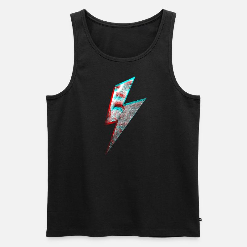 Rebellen-Blitz-Lecken - Männer Premium Bio Tank Top - Schwarz