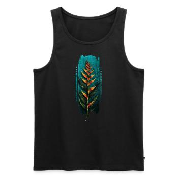 Tropische Pracht: Heliconia-Blume - Männer Premium Bio Tank Top - Schwarz - Vorne - AI Model Male 178 light (178cm)