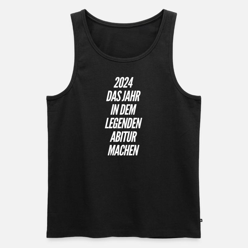 Abi 2024 Sprüche - Männer Premium Bio Tank Top - Schwarz