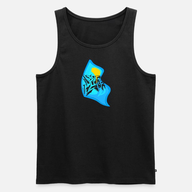 Graffiti Farben - Männer Premium Bio Tank Top - Schwarz