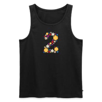 Flowers 2 - Men's Premium Organic Tank Top - black - Front - AI Model Male 178 light (178cm)