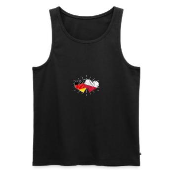 Pole Polish German Heart Poland - Men's Premium Organic Tank Top - black - Front - AI Model Male 178 light (178cm)