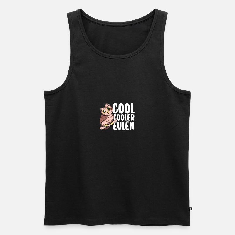 Eulen - Männer Premium Bio Tank Top - Schwarz