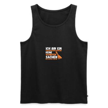 Tile Laying Training Apprentice Auzbi Tile Laying - Men's Premium Organic Tank Top - black - Front - AI Model Male 178 light (178cm)