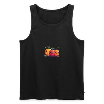 Paprika Familie Comic Stil - Männer Premium Bio Tank Top - Schwarz - Vorne - Michal (187cm)