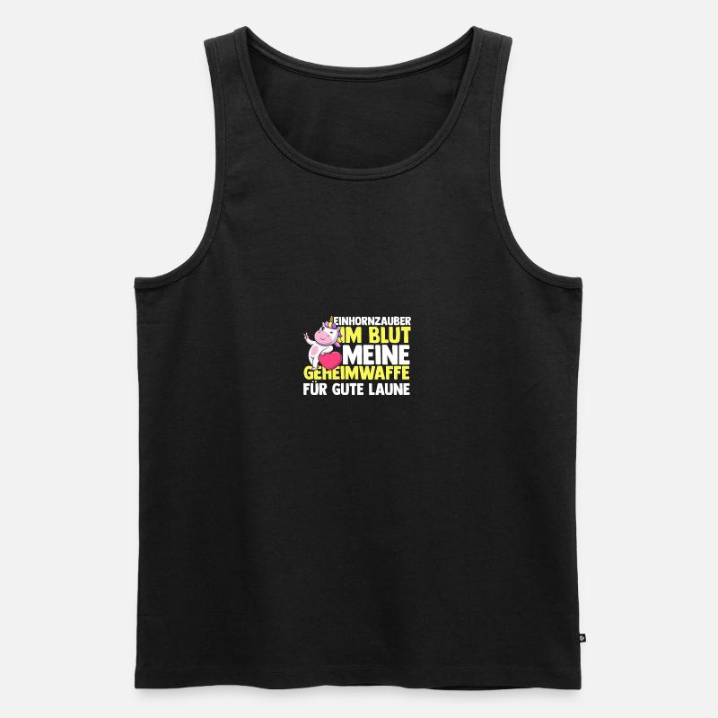 Einhorn - Männer Premium Bio Tank Top - Schwarz