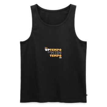 Techno Uptempo Rave Tekk Musik Feiern - Männer Premium Bio Tank Top - Schwarz - Vorne - Michal (187cm)