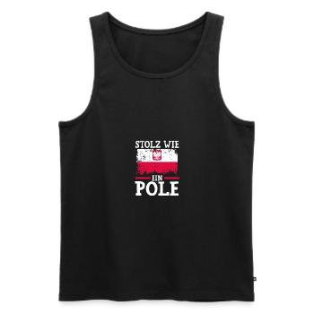 Pole Polnisch Polen - Männer Premium Bio Tank Top - Schwarz - Vorne - AI Model Male 178 light (178cm)