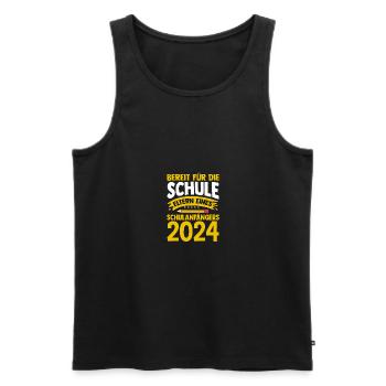 Eltern Schulkind Grundschule Erste Klasse Einschul - Männer Premium Bio Tank Top - Schwarz - Vorne - Michal (187cm)