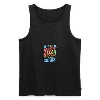 Eltern Schulkind Grundschule Erste Klasse Einschul - Männer Premium Bio Tank Top - Schwarz - Vorne - Michal (187cm)