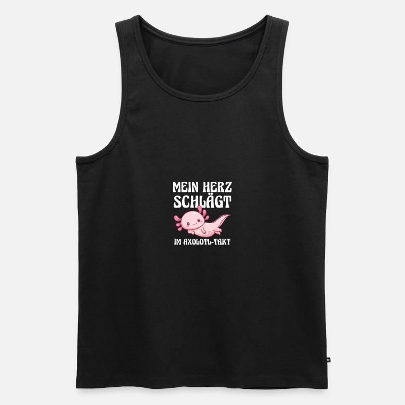 Axolotl - Männer Premium Bio Tank Top - Schwarz