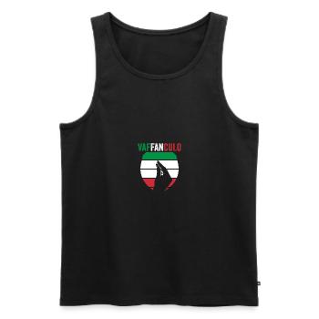 Italy Italian Vaffanculo - Men's Premium Organic Tank Top - black - Front - AI Model Male 178 light (178cm)