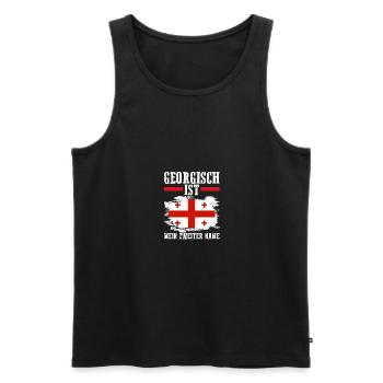 Georgian Georgia - Men's Premium Organic Tank Top - black - Front - Michal (187cm)