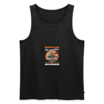 Pilot Helicopter Helicopter - Men's Premium Organic Tank Top - black - Front - Michal (187cm)
