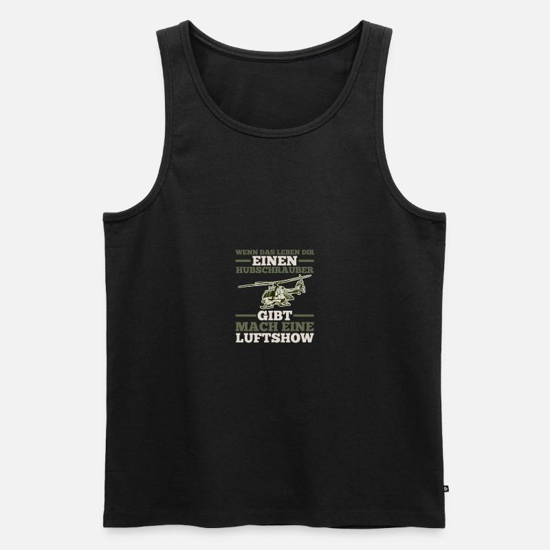 Pilot Helikopter Hubschrauber - Männer Premium Bio Tank Top - Schwarz