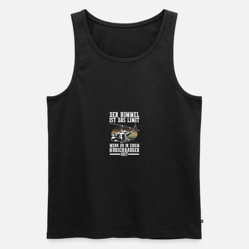Pilot Helikopter Hubschrauber - Männer Premium Bio Tank Top - Schwarz