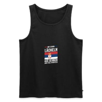 Serbe Serbe Serbie - Débardeur bio Premium Homme - noir - Devant - AI Model Male 178 light (178cm)