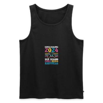 Écolier de 1ère année Retour à l’école Gamer Inscription à l’école - Débardeur bio Premium Homme - noir - Devant - AI Model Male 178 light (178cm)