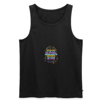 Jeunes quittant les garderies pour la rentrée scolaire Inscription des enfants à l’école - Débardeur bio Premium Homme - noir - Devant - AI Model Male 178 light (178cm)
