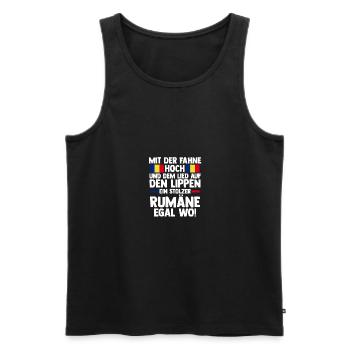 Romanian Romania Romania - Men's Premium Organic Tank Top - black - Front - AI Model Male 178 light (178cm)