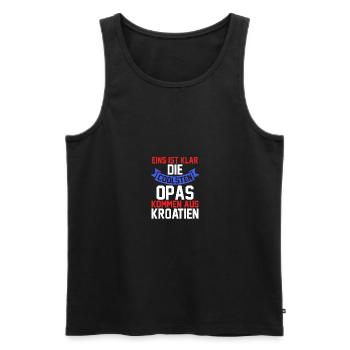 Croats, Croats, Grandpa, Grandpa, Hrvatska, Croatia - Men's Premium Organic Tank Top - black - Front - Michal (187cm)