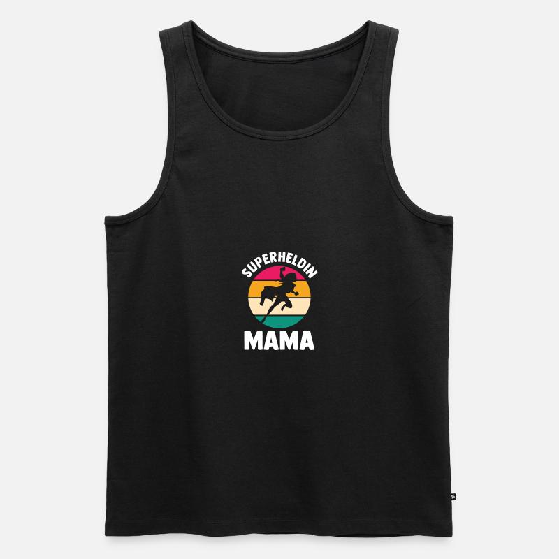 Mutter Superheldin Mama - Männer Premium Bio Tank Top - Schwarz