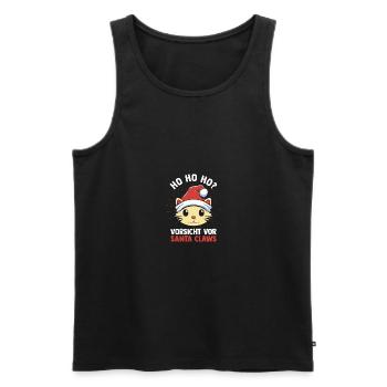 Père Noël Fête de Noël Noël Chats - Débardeur bio Premium Homme - noir - Devant - AI Model Male 178 light (178cm)